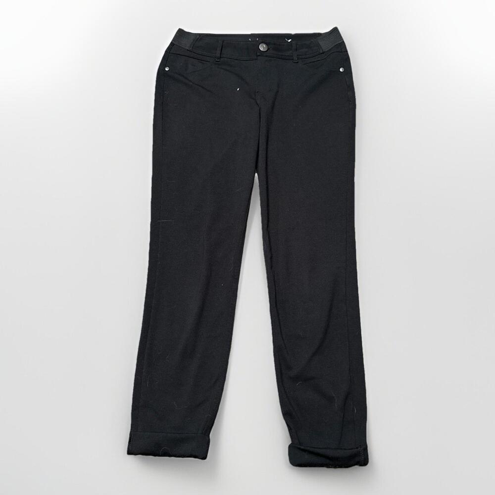 Vera Wang Simply Vera Women's Black Pull on Elastic Waist Pants Size Small 29x26